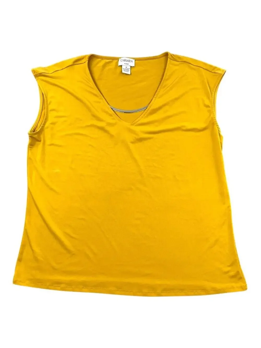 Carmen Marc Valvo Sleeveless Top With Metal Detailing - Picture 1 of 6